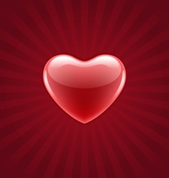 Red shiny heart vector image