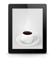 Tablet PC with coffee vector image