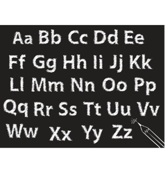 Pencil or charcoal chalk alphabet letter set vector image