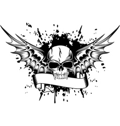 Skull with wings 2 vector image