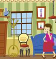 Room scene vector image
