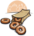 Sweet donuts with powder vector image