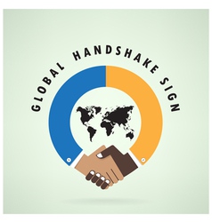 Handshake abstract sign design template vector image