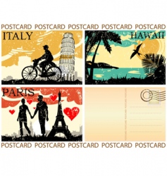 Picture postcards set vector image