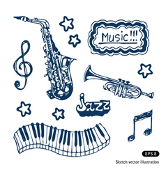 Music elements set vector image