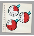 Red doodle timers vector image