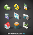 Flat Isometric Icons Set 12 Flat Isometric Icons Set 12 vector image