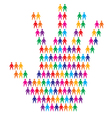 Hand with people background vector image