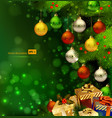 Green Christmas background vector image