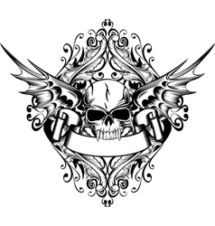 Skull with wings 4 vector image