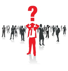 Business people group and a confused man vector image