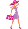 Beauty travel girl with baggage vector image