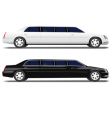 Black limo and white limousine vector image