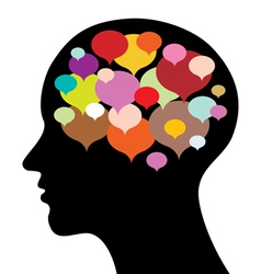 Silhouette with thought bubbles Silhouette with thought bubbles vector image