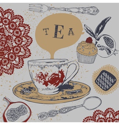 Tea Cupcakes vector image