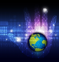Global technology in hand vector image