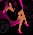 Girl in car vector image