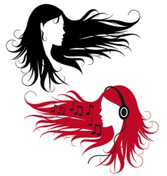 Woman with curly long hair vector image