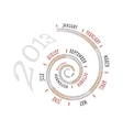 2013 calendar spiral vector image
