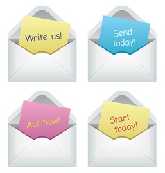 Paper notes in envelopes vector image