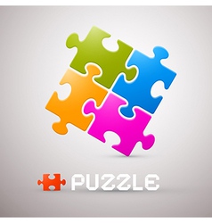 Colorful Puzzle on Grey Background vector image