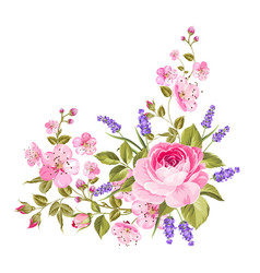 Spring flowers garland vector image