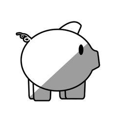 Piggy save money bank shadow vector image