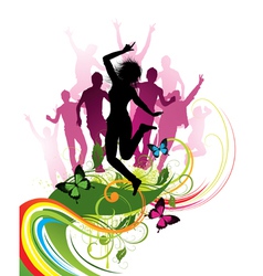 Retro abstract silhouettes vector image