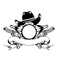 Sheriffs star and revolvers vector image