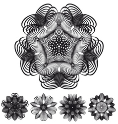 Abstract geometric flowers vector image