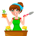 Gardenning girl vector image