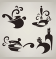 Cooking equipment and food symbols vector image