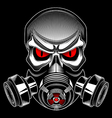 Skull wearing a gas mask vector image