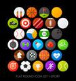 Flat round icon set 1-sport Flat round icon set 1-sport vector image