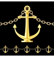 Seamless gold fence featuring an anchor vector image