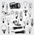 Bulbs and candles vector image