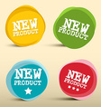 New Product Colorful Circles Labels Set vector image