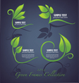Decorative green leaves and frames vector image