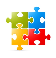 Colorful Puzzle on White Background vector image