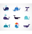 Collection of whale icons vector image