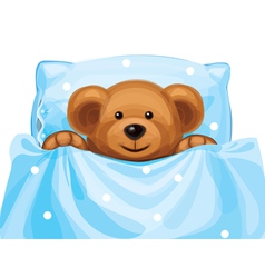 Cute baby bear in bed vector image