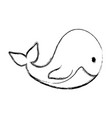 Cute whale cartoon Cute whale cartoon vector image