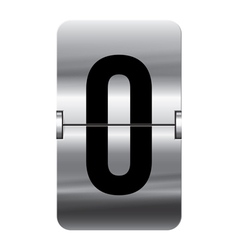 Alphabet silver flipboard letters 0 vector image