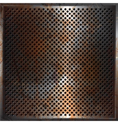 Grunge perforated metal background vector image
