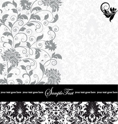 Gray damask card vector image