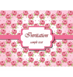 Invitation card with pink roses Invitation card with pink roses vector image