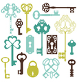 Collection of Antique Keys vector image
