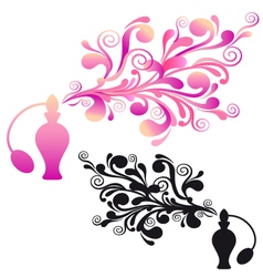 Perfume bottle with floral scent vector image