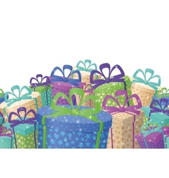 Holiday gift boxes background vector image
