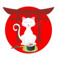 Cartoon cat with sushi vector image